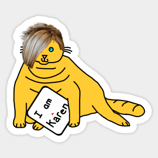 Chonk Cat with Karen Hair Memes Sticker